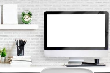 Small Pair of Bright Blue and White Succulent Containers