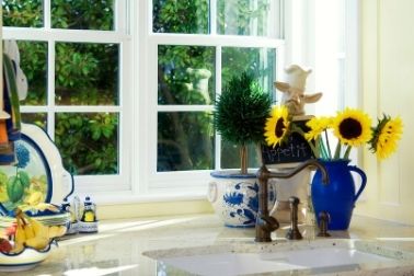 Small Round Bright White Flower Pots with Navy Print